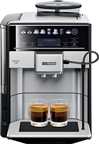 Siemens EQ.6 plus TE657503DE Kaffeevollautomat (1500 Watt, Integriertes Milchsystem, One Touch, Reinigungsprogramm, Doppeltassenbezug, 1,7 Liter) edelstahl