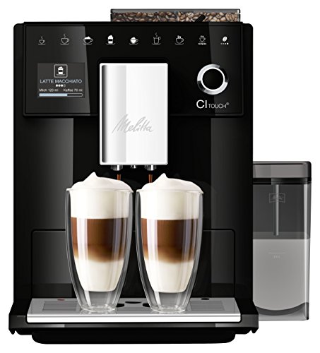 Melitta CI Touch F630-102 Kaffeevollautomat mit Milchbehälter | Flüsterleises Mahlwerk | One Touch Funktion | 10 Kaffeevariationen | TFT-Farbdisplay | Schwarz